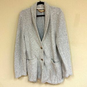 Faherty Pomona Textured Knit grey Blazer Organic Cotton Women's Jacket, size XL